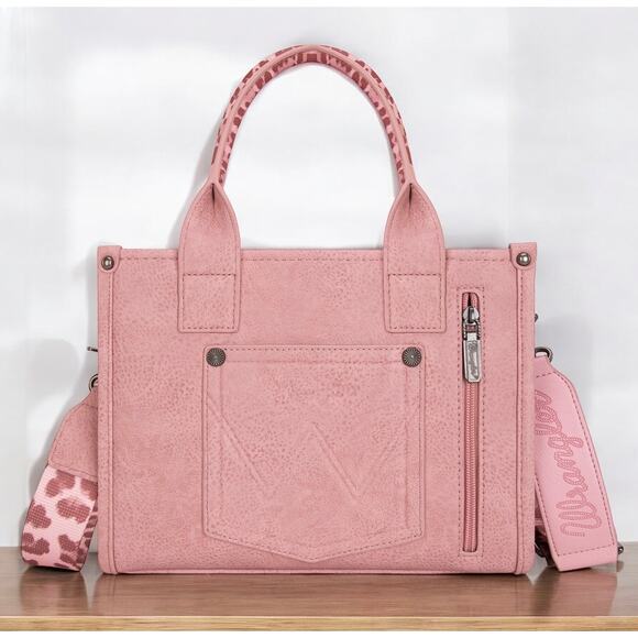 Wrangler Pink Leopard Print Tote/Crossbody *NEW in Package* - Picture 3 of 6